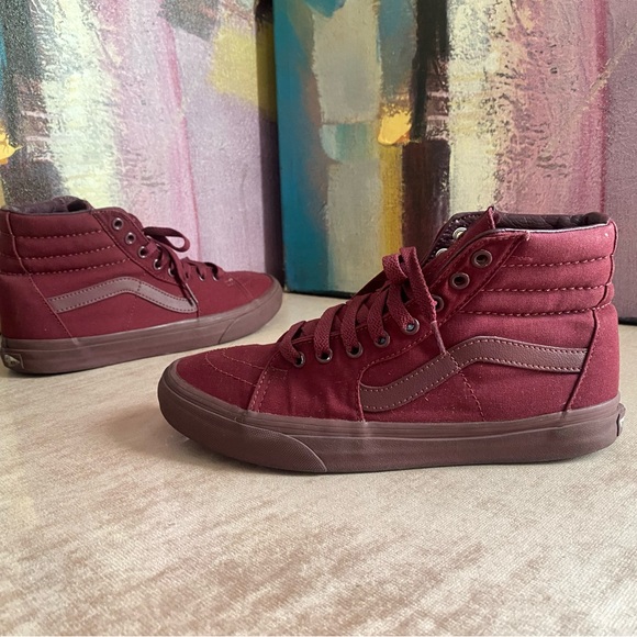 Vans Sk8-Hi Skate Shoes Burgundy - Picture 2 of 10
